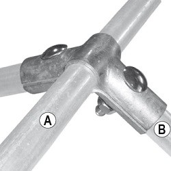 Kryssklämma vinkel 120°, A1" x B1" med 2 bult M10x50 pris/25st/paket