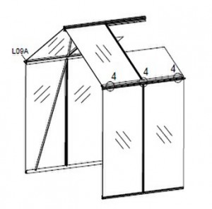 Växthus SCANDI 400 förlängning 2m/sektion med isoler 10mm polykarbonat, 200x406x273 cm Grön